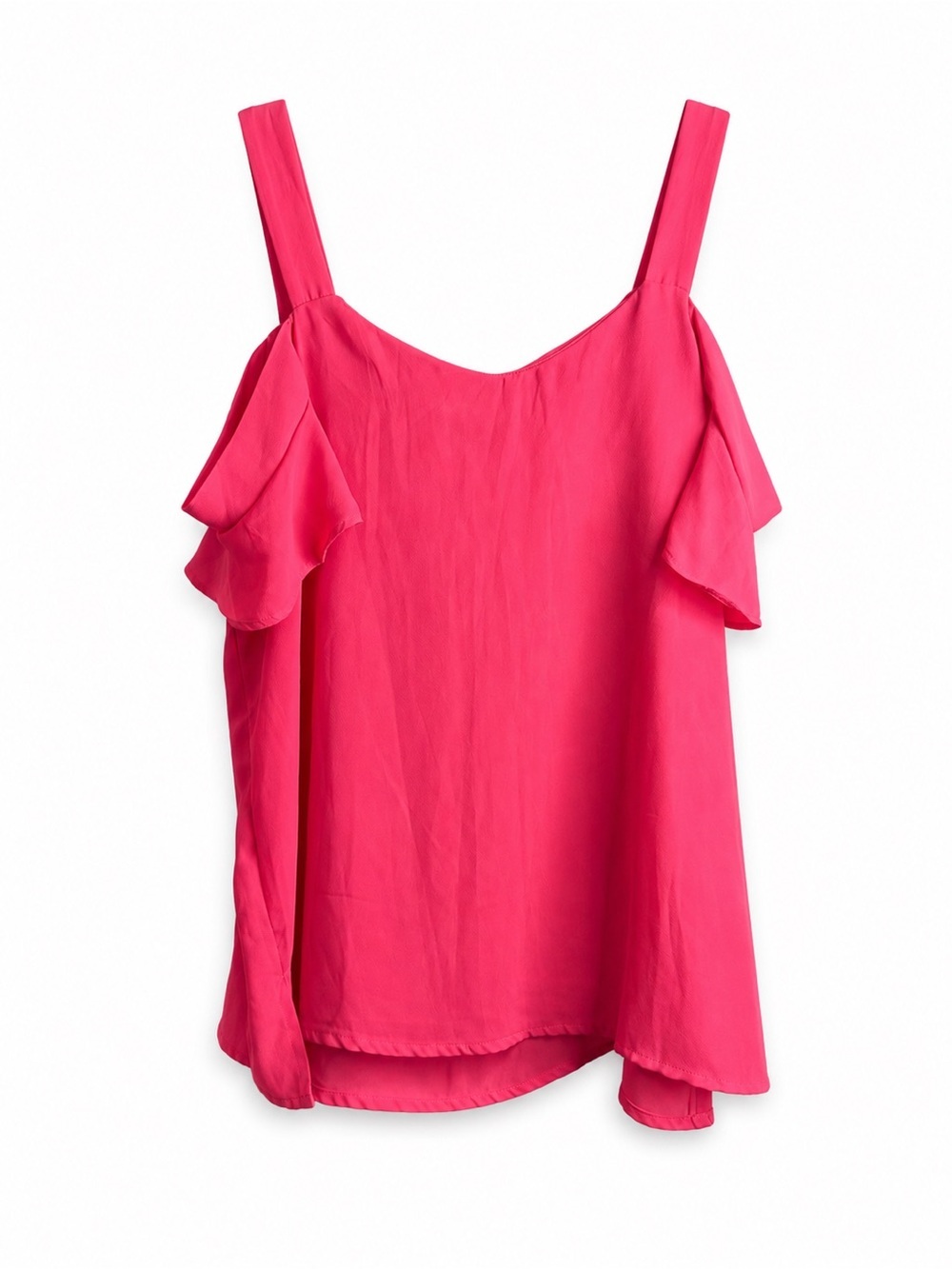 NWT! Sweet Pea for New York & Company Pink Ruffle Sleeve Blouse. Size: Large